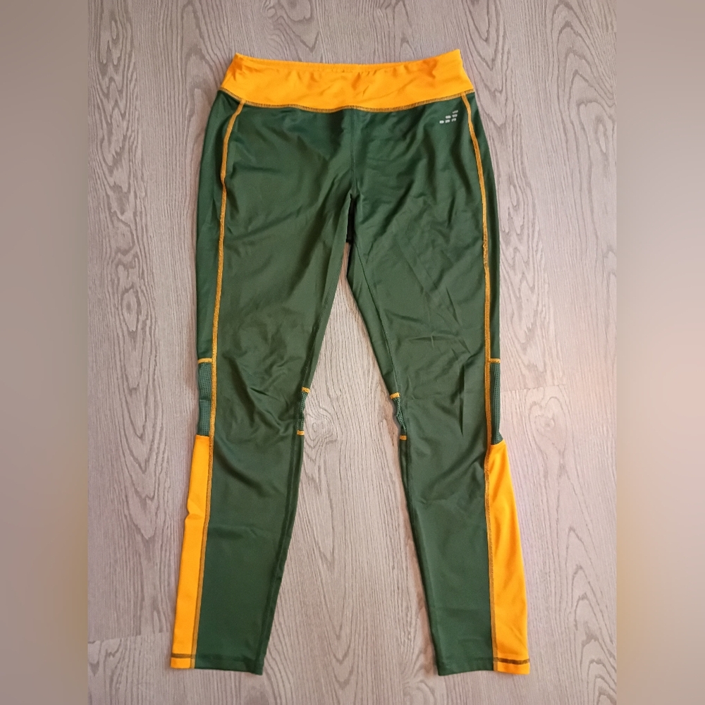 Bcg Yellow and Green Leggings Size Large